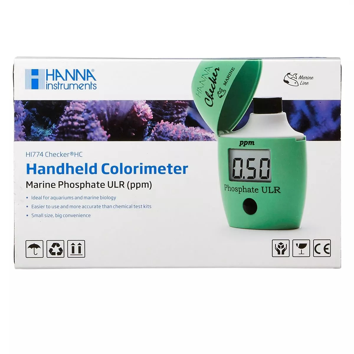 Phosphate Ultra Low Range PPM Colorimeter HI774 Hanna Checker - Marine Water